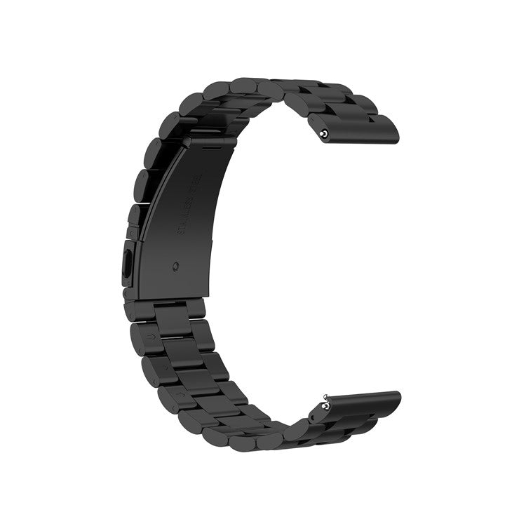 Replacement 3 Beads Stainless Steel Watchband Wrist Strap 22mm for Huawei Watch 3/Watch 3 Pro - Black