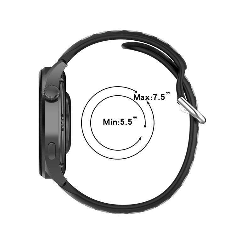 Dual Color Metal Buckle Adjustable Silicone Watch Band Strap 22mm for Huawei Watch 3/Watch 3 Pro - Black/Lime