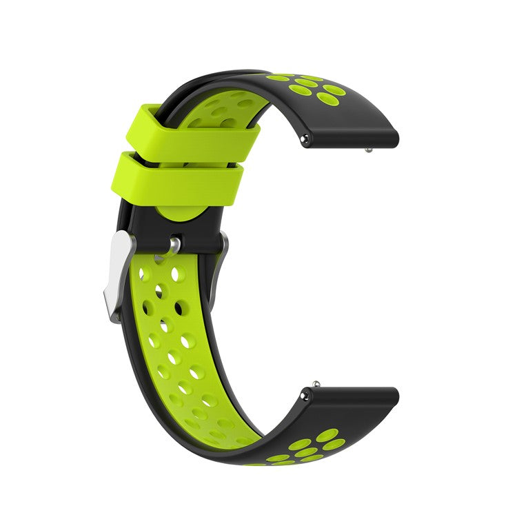 Dual Color Silicone Adjustable Watch Band Strap Replacement 22mm for Huawei Watch 3/Watch 3 Pro - Black/Green
