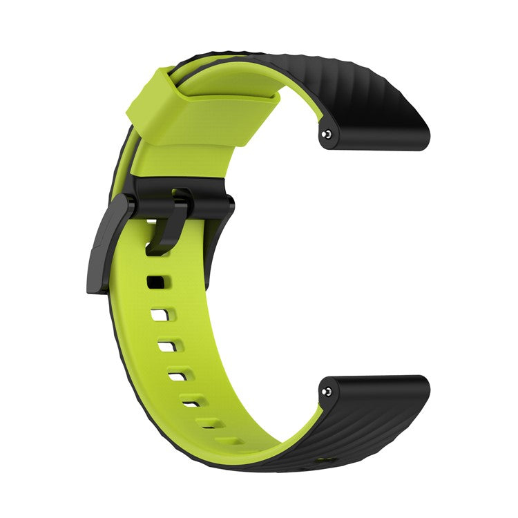 Dual Color 24mm Replacement Silicone Wrist Band Strap for Suunto Spartan Sport / Spartan Sport Wrist HR / Suunto 9 / 9 Baro / Suunto 7 / Suunto D5 - Black/Lime