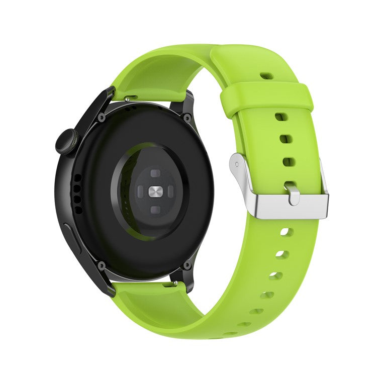 Premium Quality 22mm Sporty Silicone Waterproof Watch Band Interchangeable Strap for Realme Watch 3 / Huawei Watch 3 / 3 Pro / 3 Pro New / GT 2e - Lime