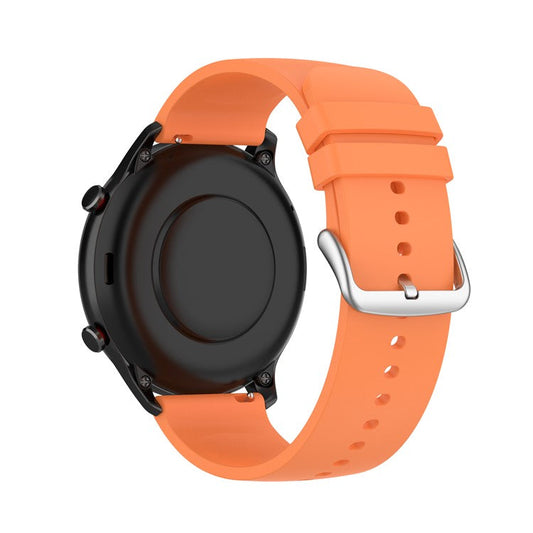 22mm Soft Silicone Quick Release Easy Change Wristbands Replacement Watch Bands for Huami Amazfit GTR 2e / Amazfit GTR 2 / Amazfit 3 Strato S / YAMAY SW022 - Orange/Silver Buckle