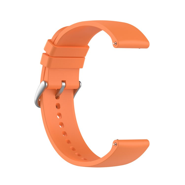 22mm Soft Silicone Quick Release Easy Change Wristbands Replacement Watch Bands for Huami Amazfit GTR 2e / Amazfit GTR 2 / Amazfit 3 Strato S / YAMAY SW022 - Orange/Silver Buckle
