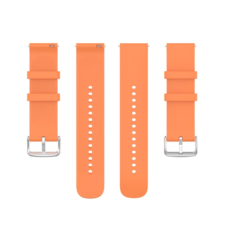 22mm Soft Silicone Quick Release Easy Change Wristbands Replacement Watch Bands for Huami Amazfit GTR 2e / Amazfit GTR 2 / Amazfit 3 Strato S / YAMAY SW022 - Orange/Silver Buckle
