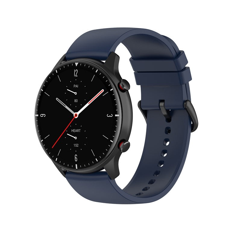 22mm Soft Silicone Quick Release Easy Change Wristbands Replacement Watch Bands for Huami Amazfit GTR 2e / Amazfit GTR 2 / Amazfit 3 Strato S / YAMAY SW022 - Midnight Blue/Black Buckle