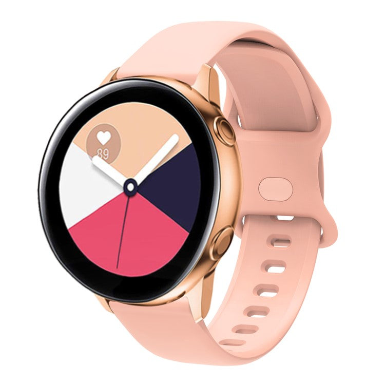 20mm Universal Silicone Watchband Strap Replacement for Samsung Galaxy Watch Active/Active2 40mm/Watch 42mm/Huami Amazfit GTR (42mm)/Garmin vivoactive 3/Huawei Watch GT2 (42mm) - Coral