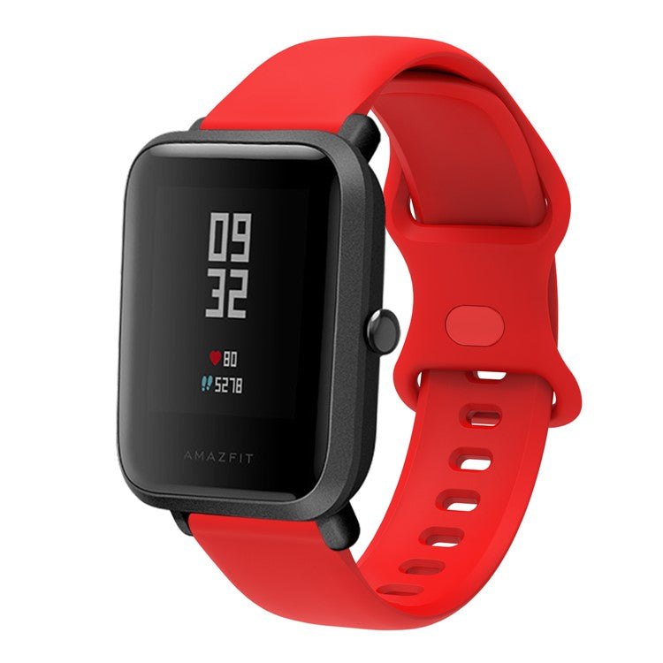 20mm Universal Silicone Watchband Strap Replacement for Samsung Galaxy Watch Active/Active2 40mm/Watch 42mm/Huami Amazfit GTR (42mm)/Garmin vivoactive 3/Huawei Watch GT2 (42mm) - Red