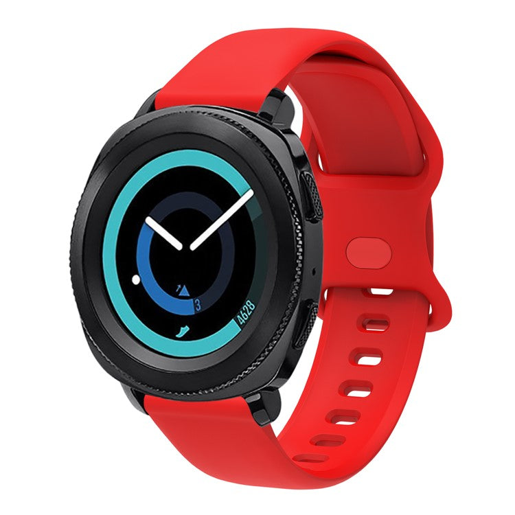 20mm Universal Silicone Watchband Strap Replacement for Samsung Galaxy Watch Active/Active2 40mm/Watch 42mm/Huami Amazfit GTR (42mm)/Garmin vivoactive 3/Huawei Watch GT2 (42mm) - Red