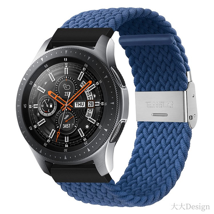 Easy Adjustable Stretchable Braided Nylon Watch Band Replacement Watch Strap 22mm for Samsung Gear S3 Classic/Gear S3 Frontier/Gear S4 - Dark Blue