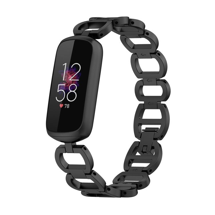 Bracelet Style Stainless Steel Watch Band Strap Replacement for Fitbit Luxe/Special Edition - Black