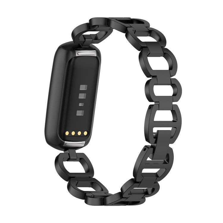 Bracelet Style Stainless Steel Watch Band Strap Replacement for Fitbit Luxe/Special Edition - Black