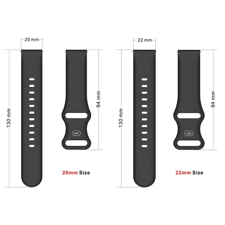 22mm Adjustable Universal Silicone Watchband Strap Replacement Wrist Strap for Xiaomi Haylou RT LS05s/RS3 LS04 - Light Purple