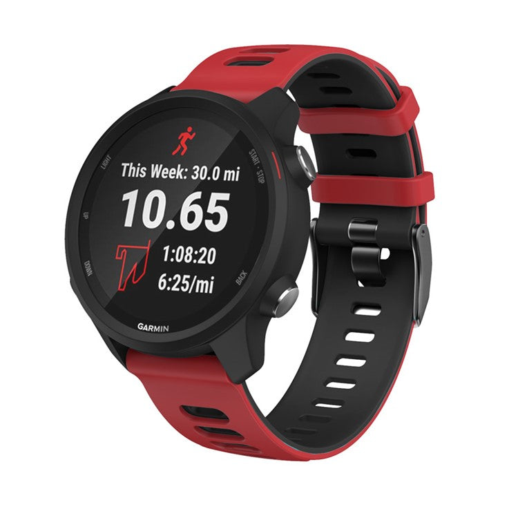22mm Bi-Color Silicone Watchband Strap Replacement Wrist Strap for Xiaomi Haylou RT LS05s/RS3 LS04 - Red/Black