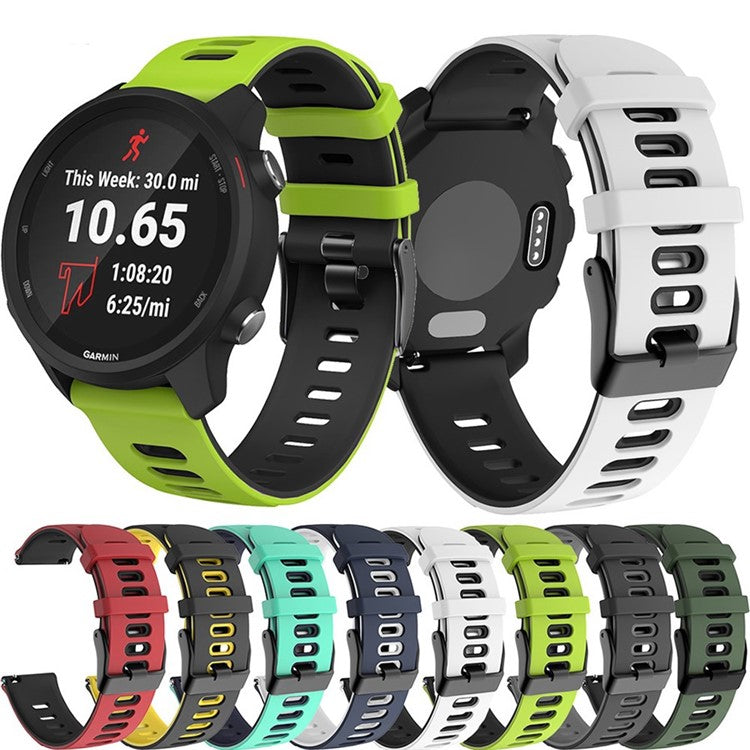 22mm Bi-Color Silicone Watchband Strap Replacement Wrist Strap for Xiaomi Haylou RT LS05s/RS3 LS04 - Red/Black