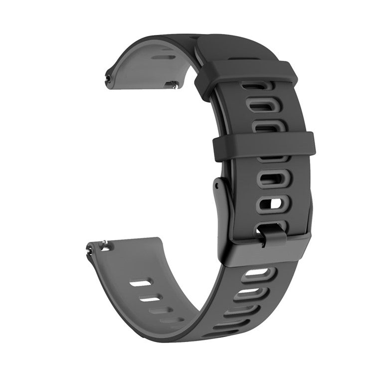 Dual Color Adjustable Soft Silicone Watch Band Strap 20mm for Samsung Galaxy Watch4 Classic 46mm 42mm/Galaxy Watch4 44mm 40mm/Garmin vivoactive 3/venu - Black / Grey