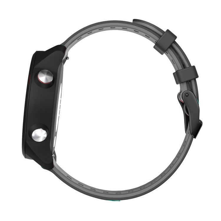 Dual Color Adjustable Soft Silicone Watch Band Strap 20mm for Samsung Galaxy Watch4 Classic 46mm 42mm/Galaxy Watch4 44mm 40mm/Garmin vivoactive 3/venu - Black / Grey