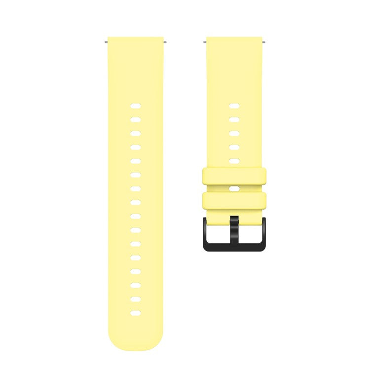 Sporty Waterproof Watch Band Premium Universal Silicone Rubber 22mm Replacement Straps with Black Buckle for Huawei Watch 3 / Samsung Gear S3 Frontier / S3 Classic - Yellow