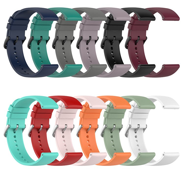 Soft Silicone Adjustable Smart Watch Band Replacement Strap 20mm for Samsung Galaxy Watch 5 / Watch 5 Pro / Watch4 Classic 46mm 42mm / Galaxy Watch4 44mm 40mm / Galaxy Watch3 41mm / Watch Active - Dark Grey