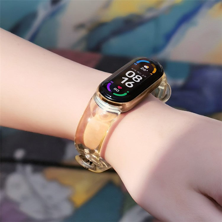 Color Changing Soft TPU Smart Watch Band Strap Replacement for Xiaomi Mi Band 3/4 - Lime