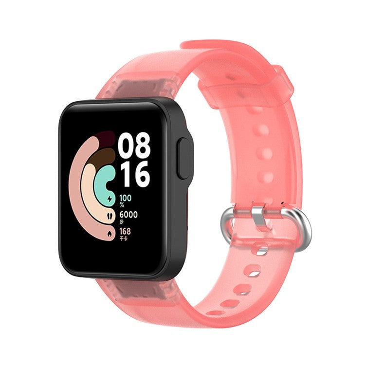 Transparent TPU Smart Watch Band Replacement Wrist Strap for Xiaomi Redmi Watch / Mi Watch Lite - Transparent Red