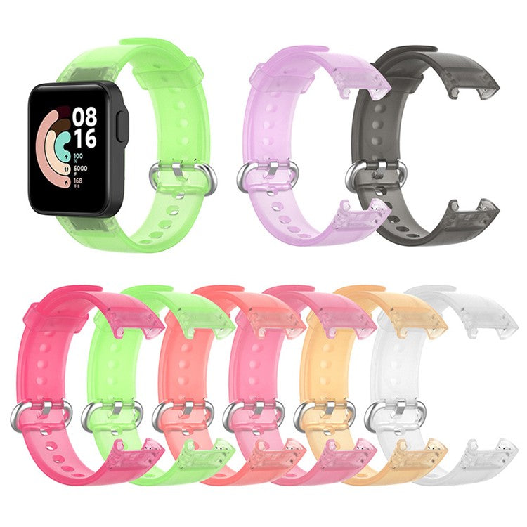 Transparent TPU Smart Watch Band Replacement Wrist Strap for Xiaomi Redmi Watch / Mi Watch Lite - Transparent Red