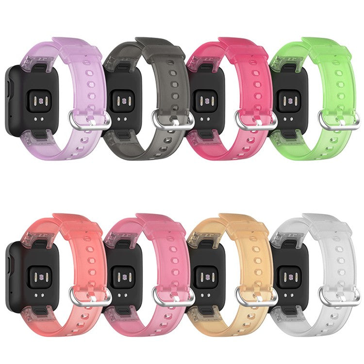Transparent TPU Smart Watch Band Replacement Wrist Strap for Xiaomi Redmi Watch / Mi Watch Lite - Transparent Red