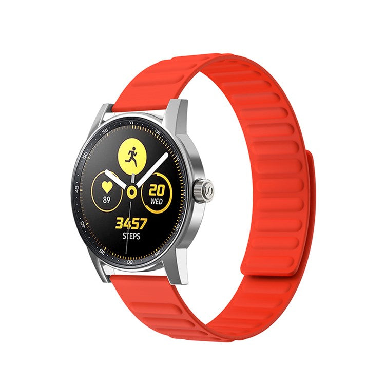 22mm Universal Flexible Silicone Magnetic Absorption Watchband Strap Replacement for Samsung Galaxy Watch3 41mm/Watch 46mm - Tangerine