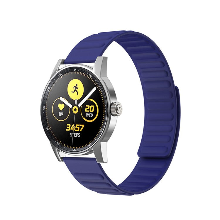 20mm Universal Magnetic Absorption Silicone Watchband Strap Replacement for Samsung Galaxy Watch4 Classic 46mm 42mm/Watch4 44mm 40mm/Gear Sport - Blue