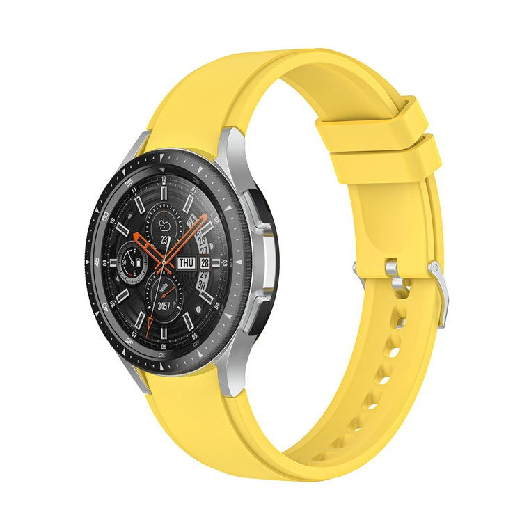 Solid Color Soft Silicone Adjustable Watch Strap Wristband for Samsung Galaxy Watch6 40mm 44mm / Watch6 Classic 43mm 47mm / Watch 5 40mm 44mm / 5 Pro 45mm / Watch4 40mm 44mm - Mango Yellow