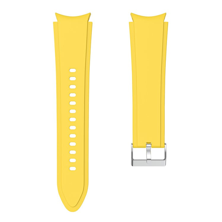 Solid Color Soft Silicone Adjustable Watch Strap Wristband for Samsung Galaxy Watch6 40mm 44mm / Watch6 Classic 43mm 47mm / Watch 5 40mm 44mm / 5 Pro 45mm / Watch4 40mm 44mm - Mango Yellow