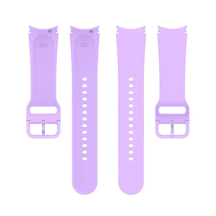 20mm Silicone Watch Bands Replacement Straps for Samsung Galaxy Watch6 40mm 44mm / Watch6 Classic 43mm 47mm / Watch 5 40mm 44mm / 5 Pro 45mm / Watch4 40mm 44mm - Lilac Purple