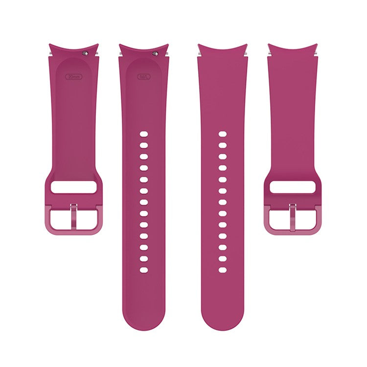 20mm Silicone Watch Bands Replacement Straps for Samsung Galaxy Watch6 40mm 44mm / Watch6 Classic 43mm 47mm / Watch 5 40mm 44mm / 5 Pro 45mm / Watch4 40mm 44mm - Wine Red