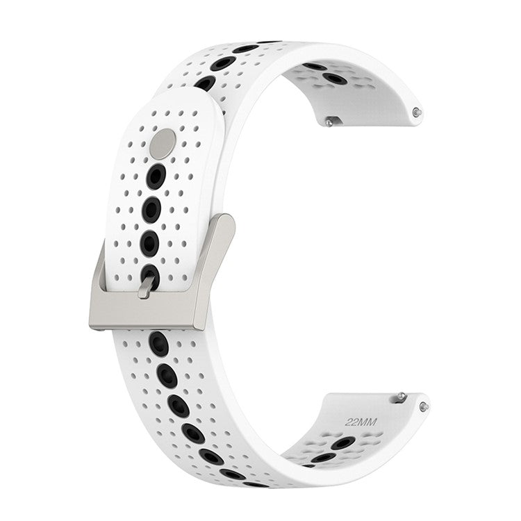 22mm Dual Color Silicone Watch Bands Adjustable Replacement Straps for Huawei Watch GT Runner / Huawei Watch GT 3 46mm / Watch 3 / GT2 Pro / Samsung Galaxy Watch3 45mm / Watch 42mm - White/Black