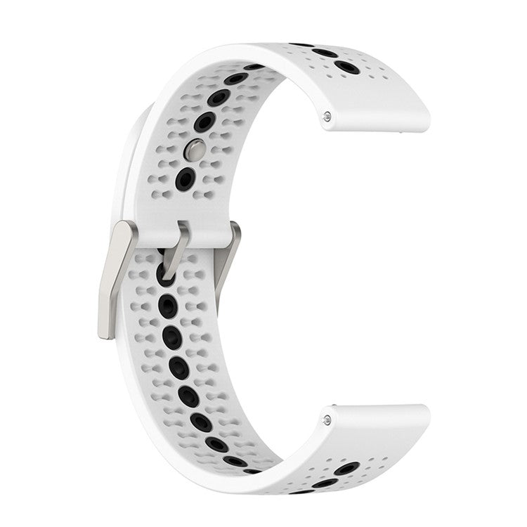 22mm Dual Color Silicone Watch Bands Adjustable Replacement Straps for Huawei Watch GT Runner / Huawei Watch GT 3 46mm / Watch 3 / GT2 Pro / Samsung Galaxy Watch3 45mm / Watch 42mm - White/Black