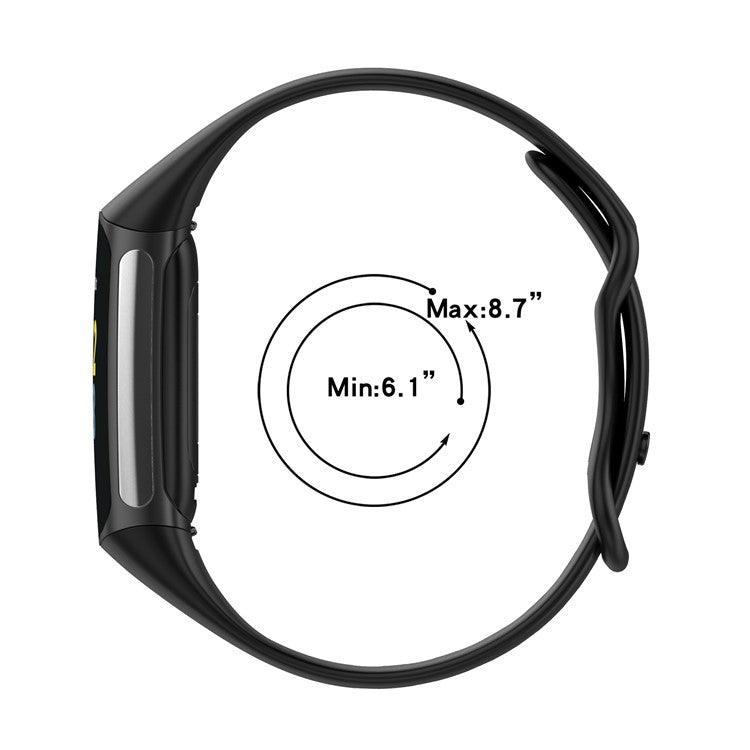Soft TPU Replacement Watch Strap Smart Watch Band Strap (Size: L) for Fitbit Charge 5 - White