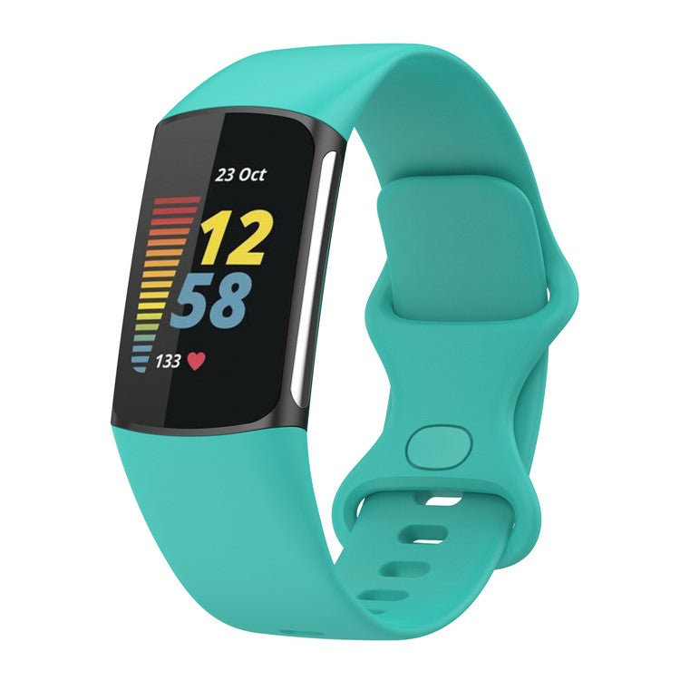 Soft TPU Watch Band Wristband Sports Bracelet Replacement Strap for Fitbit Charge 5, Size: S - Teal