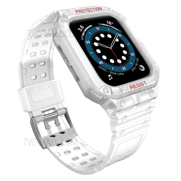 Electroplating One-Piece Soft TPU Smart Watch Replacement Strap for Apple Watch Series 10 42mm / 9 8 7 41mm / 6 5 4 SE SE (2022) SE (2023) 40mm / 3 2 1 38mm - Matte Transparent / Transparent