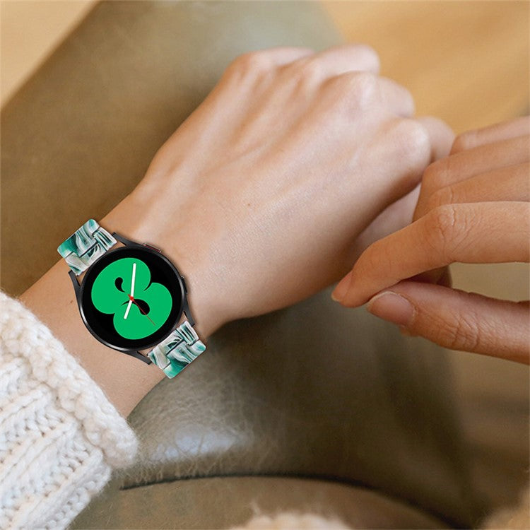 Resin Watch Band Stainless Steel Buckle Strap Bracelet for Samsung Galaxy Watch4 Classic 42mm / 46mm - Face Green