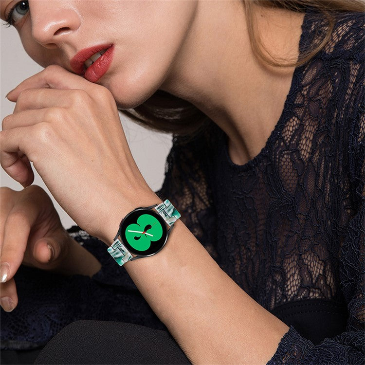 Resin Watch Band Stainless Steel Buckle Strap Bracelet for Samsung Galaxy Watch4 Classic 42mm / 46mm - Face Green