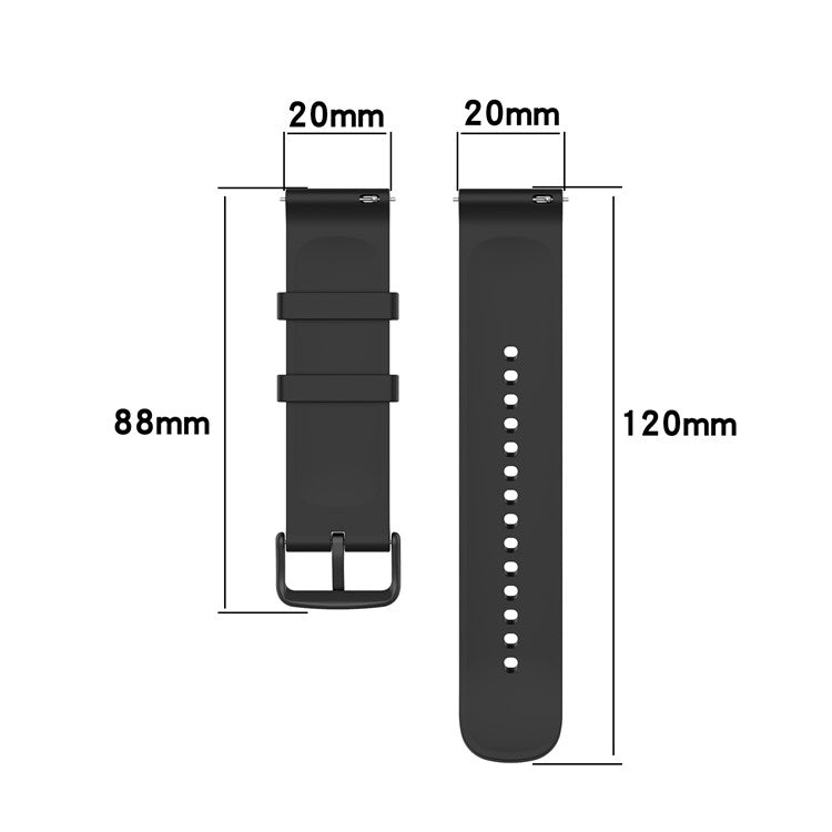 20mm Soft Silicone Smart Watch Band Replacement Adjustable Watch Straps for Huami Amazfit GTS 3 - White