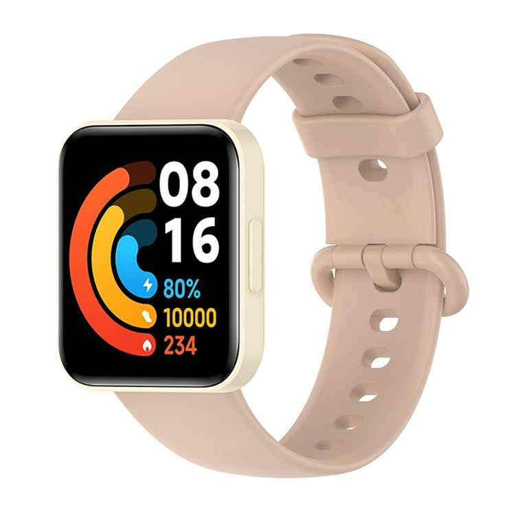 Adjustable Solid Color Watch Band Soft Silicone Strap for Xiaomi Redmi Watch 2 / Redmi Watch 2 Lite - Pink
