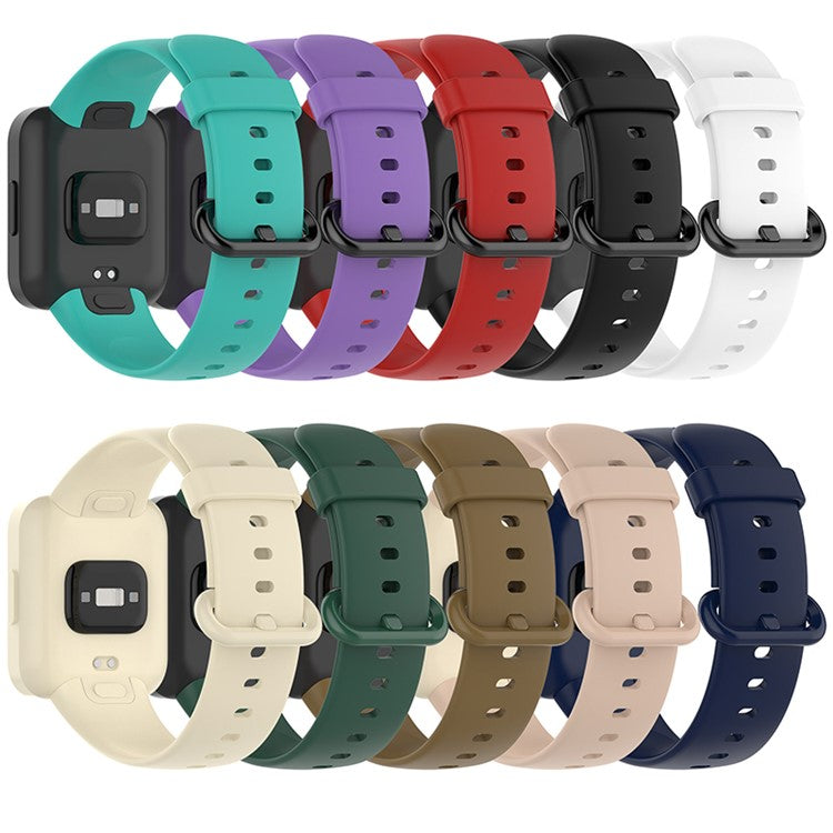 Adjustable Solid Color Watch Band Soft Silicone Strap for Xiaomi Redmi Watch 2 / Redmi Watch 2 Lite - Pink