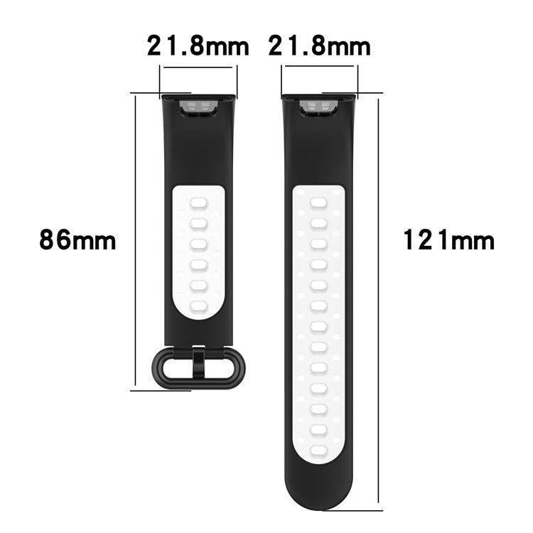 Dual Color Breathable Watch Band Soft Silicone Strap for Xiaomi Redmi Watch 2 - Black/Green