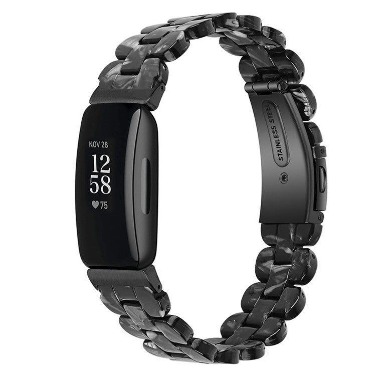 Oval Resin Strap Smart Watch Replacement Sports Bracelet for Fitbit Inspire 1/2/Inspire HR - Black