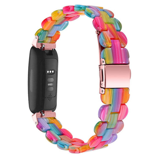Oval Resin Strap Smart Watch Replacement Sports Bracelet for Fitbit Inspire 1/2/Inspire HR - Rainbow