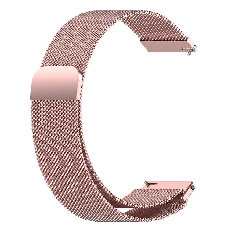 22mm Magnetic Closure Milanese Wristband Breathable Watch Strap Replacement for Huawei Watch GT3 46mm/Samsung Gear S3 Frontier/Classic - Rose Pink