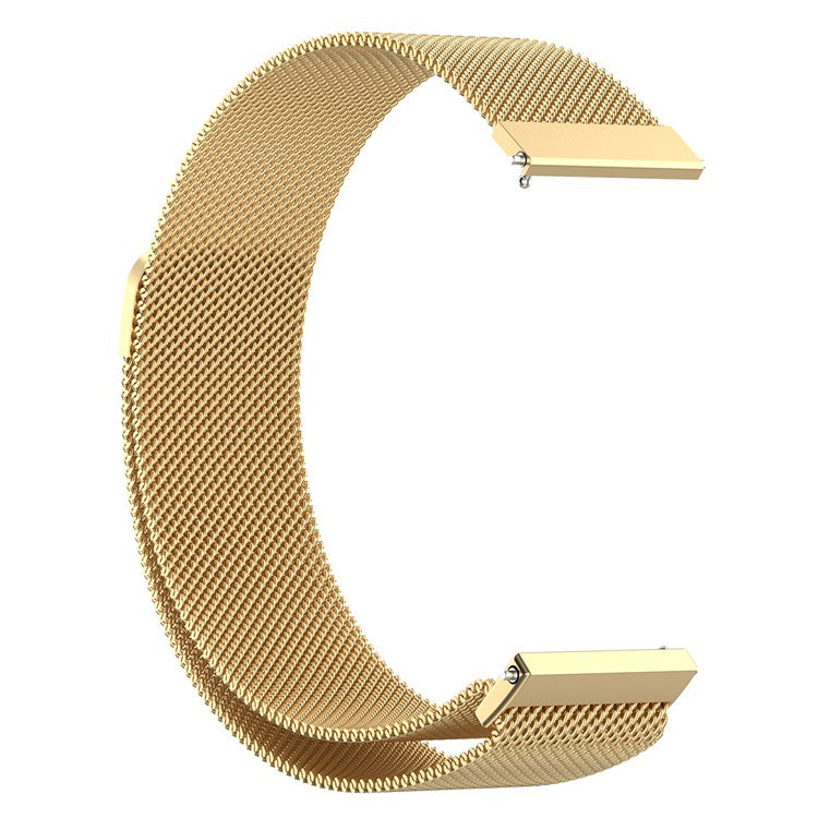 22mm Magnetic Closure Milanese Wristband Breathable Watch Strap Replacement for Huawei Watch GT3 46mm/Samsung Gear S3 Frontier/Classic - Gold