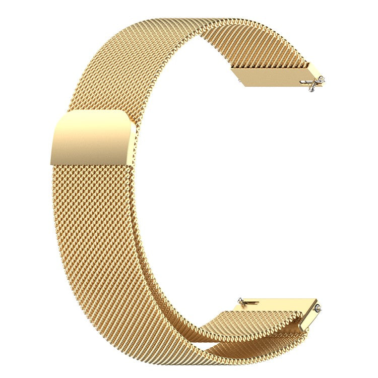 22mm Magnetic Closure Milanese Wristband Breathable Watch Strap Replacement for Huawei Watch GT3 46mm/Samsung Gear S3 Frontier/Classic - Gold