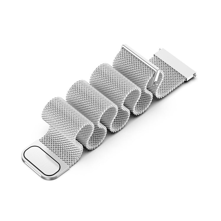 20mm Milanese Wristband Magnetic Watch Strap Replacement for Huawei Watch GT3 42mm/Samsung Galaxy Watch 42mm - Silver
