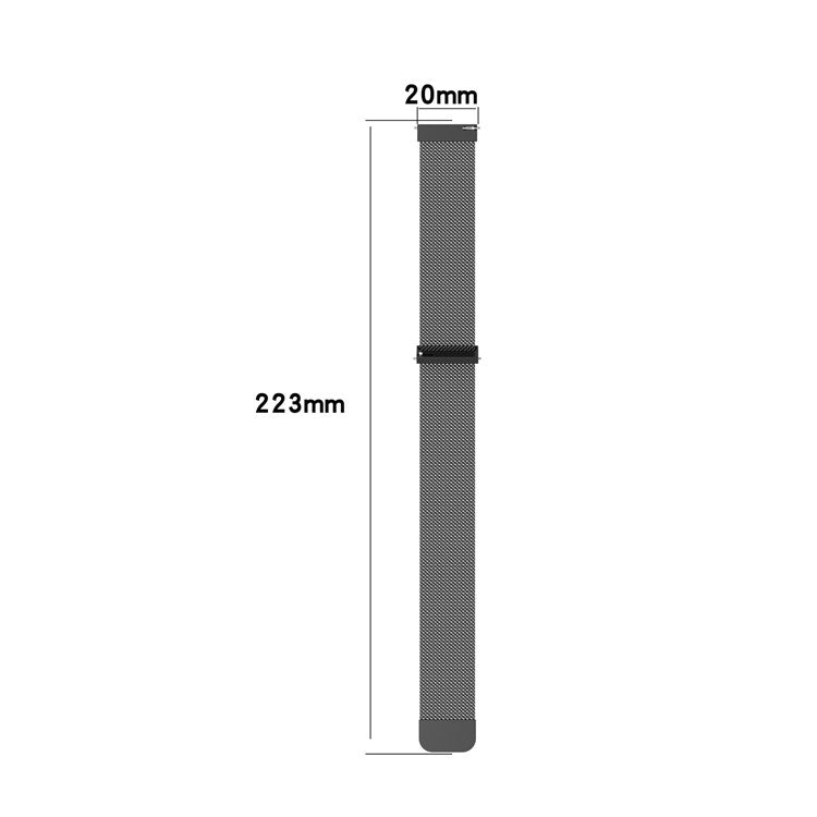 20mm Milanese Wristband Magnetic Watch Strap Replacement for Huawei Watch GT3 42mm/Samsung Galaxy Watch 42mm - Silver